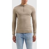 Pure Path - Gebreide Trui - Beige - Heren - Opstaande Kraag