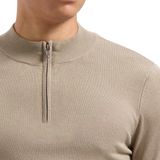 Pure Path - Gebreide Trui - Beige - Heren - Opstaande Kraag