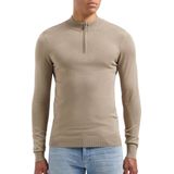 Pure Path - Gebreide Trui - Beige - Heren - Opstaande Kraag