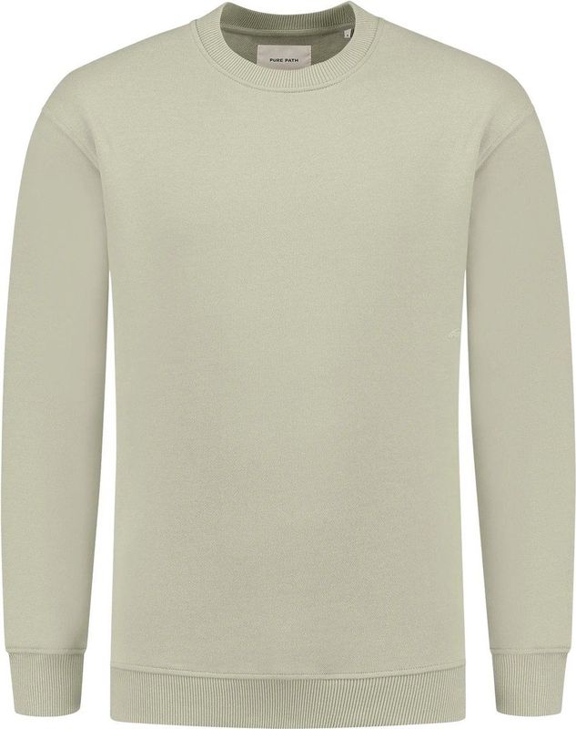 PURE PATH Loose Fit Sweaters Crewneck308 Truien & Vesten Heren - Sweater - Hoodie - Vest- Groen