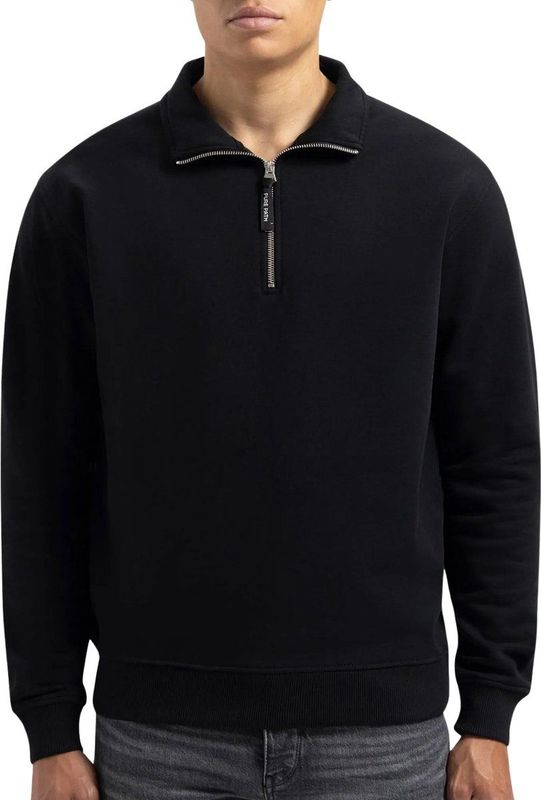 PURE PATH Loose Fit Sweaters Halfzip319 Truien & Vesten Heren - Sweater - Hoodie - Vest- Zwart