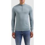 PURE PATH Regular Fit Knitwear Halfzip803 Truien & Vesten Heren - Sweater - Hoodie - Vest- Blauw