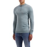 PURE PATH Regular Fit Knitwear Halfzip803 Truien & Vesten Heren - Sweater - Hoodie - Vest- Blauw