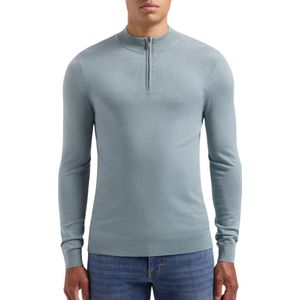PURE PATH Regular Fit Knitwear Halfzip803 Truien & Vesten Heren - Sweater - Hoodie - Vest- Blauw