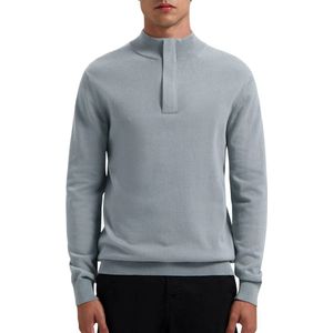 Pure Path - Knitwear Hidden Halfzip Sweater - Lichtblauw - Heren
