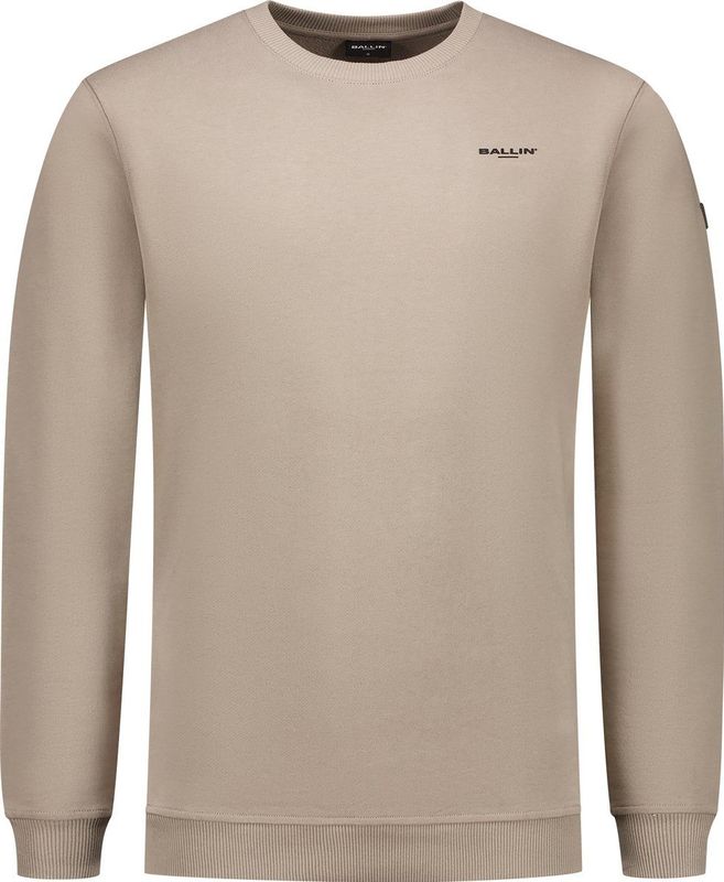 Ballin Amsterdam - Heren Regular fit Sweaters Crewneck LS - Taupe