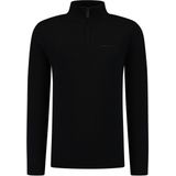 Ballin Amsterdam - Originals - Gebreide Truien - Zwart - Regular Fit - Half Zip