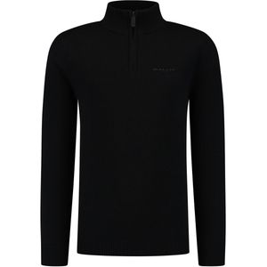 Ballin Amsterdam - Originals - Gebreide Truien - Zwart - Regular Fit - Half Zip