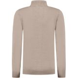 Ballin Amsterdam - Originals - Regular Fit Sweater - Taupe - Half Zip LS