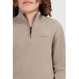 Ballin Amsterdam - Originals - Regular Fit Sweater - Taupe - Half Zip LS