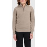 Ballin Amsterdam - Originals - Regular Fit Sweater - Taupe - Half Zip LS