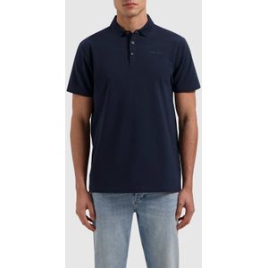 Pure Path - Essential Wordmark - Polo - Blauw - Regular Fit - Korte Mouwen