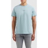 PURE PATH - Regular Fit Crewneck SS T-shirt - Lichtblauw - Heren
