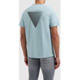 PURE PATH - Regular Fit Crewneck SS T-shirt - Lichtblauw - Heren