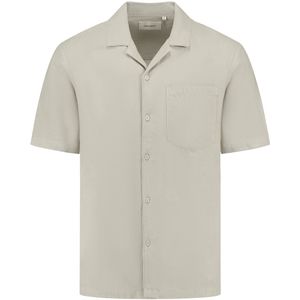Short Sleeve Linen Shirt - Sand - 55% Linnen 45% Katoen