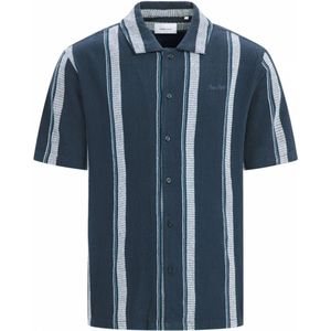 Pure Path - Loose Fit Shirts - Navy - Katoen - Kort Mouw