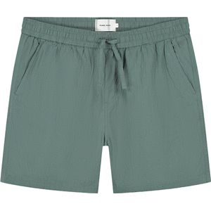 Pure Path - Regular Fit Pull On Shorts - Faded Green - Crincle Katoen