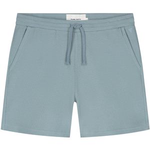 Pure Path Korte Broeken Blauw-Grijs - Regular Fit Met Elastische Tailleband