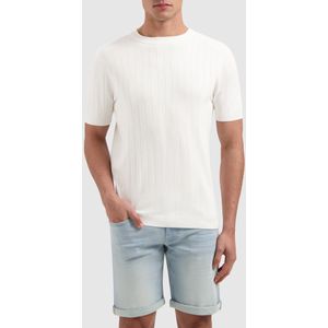 Pure Path Vertical Striped Knitwear T-shirt Off White