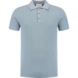 Pure Path, Tops, Heren, Blauw, L, Katoen, Gebreide Polo SS Regular Fit