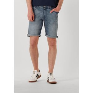 Pure Path - Miles Slim Fit Denim Short - Denim Blauw Grijs - Stretchstof