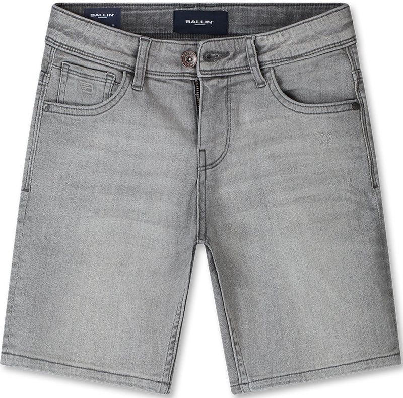 Ballin Amsterdam - Jongens Regular Fit Denim Shorts - Denim Light Grey