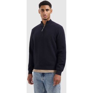 Pure Path - Gebreide Trui - Donkerblauw - Lange Mouwen - Regular Fit