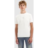 Ballin Amsterdam - Zig Zag Logo T-shirt - Off White - Regular Fit - Korte Mouwen