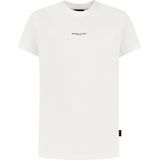 Ballin Amsterdam - Zig Zag Logo T-shirt - Off White - Regular Fit - Korte Mouwen