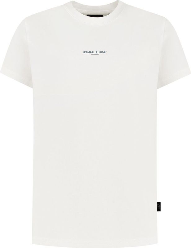 Ballin Amsterdam - Zig Zag Logo T-shirt - Off White - Regular Fit - Korte Mouwen