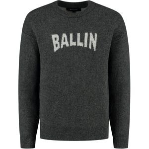 Ballin Amsterdam - Junior Jacquard Knit Sweater - Antra - Loose Fit - Lange Mouwen