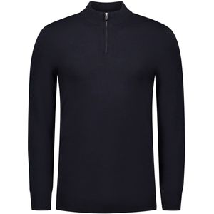 Pure Path - Trui - Dark Navy - Regular Fit - Knitwear - Halfzip