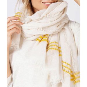 Moscow Scarf Striped Wool - White