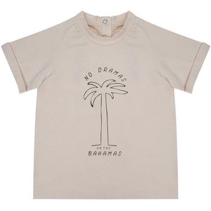 Little Indian Shirt No Dramas on the Bahamas - Ecru - Korte Mouwen - Unisex - Maat: 4-5 jaar