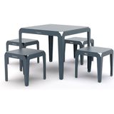 Weltevree - Bended Table 90 - Grijs Blauw - Lichtgewicht aluminium tuintafel