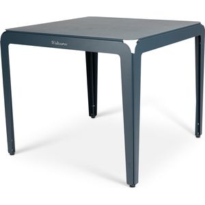 Weltevree | Bended Table | Aluminium Tuintafel 90 x 90 cm | Tuinmeubel, Buitentafel Vierkant, Eettafel Buiten | Tuin Tafel 4 Personen | Grijsblauw