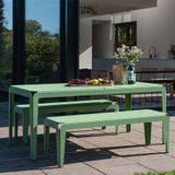 Weltevree - Bended Table 180 - Lichtgewicht aluminium tuintafel - Pale Green