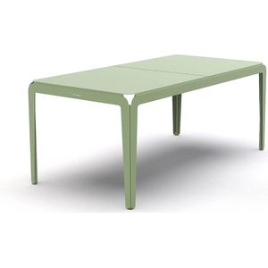 Weltevree | Bended Table | Aluminium Tuintafel 90 x 180 cm | Tuinmeubel, Buitentafel, Eettafel Buiten | Tuin Tafel 6 Personen | Lichtgroen