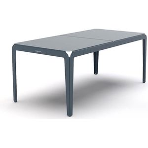 Weltevree | Bended Table | Aluminium Tuintafel 90 x 180 cm | Tuinmeubel, Buitentafel, Eettafel Buiten | Tuin Tafel 6 Personen | Grijsblauw