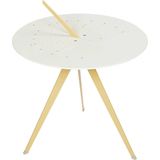 Weltevree | Sundial Table | Koffietafel Rond Zonnewijzer | Bijzettafel Tuin, Tuintafel, Salontafel Buiten | Aluminium Staal Gepoedercoat | Zandgeel RAL 1002