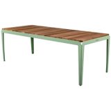 Weltevree - Bended Table Wood 220 - Stalen Tuintafel met houten blad - Pale Green