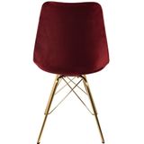 Kick Kuipstoel Velvet Rood - Goud Frame