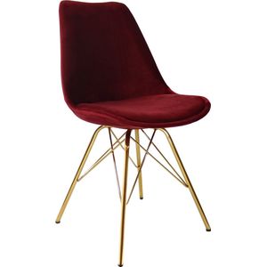 Kick Kuipstoel Velvet Rood - Goud Frame