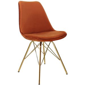 Kick Kuipstoel Velvet Oranje - Goud Frame