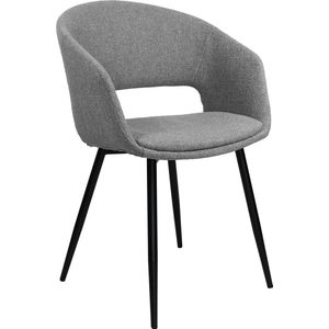 Kick - Dean - Eetkamerstoelen - Grijs - Katoen - Staal