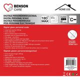 Benson - Digitale Personenweegschaal - Wit - Max 180 kg - Antislip