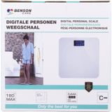 Benson - Digitale Personenweegschaal - Wit - Max 180 kg - Antislip