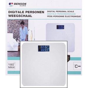 Benson Digitale Personenweegschaal - Wit - Max 180 kilo