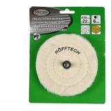 Hofftech Polijstschijf katoen - Ø 125 x 22 mm - wit - 6 mm stift - voor hout en metaal