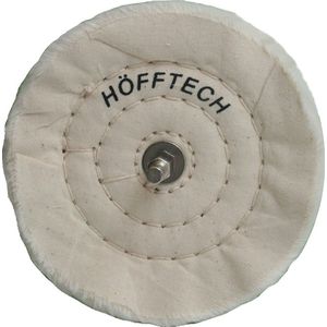 Hofftech Polijstschijf katoen - Ø 125 x 22 mm - wit - 6 mm stift - voor hout en metaal
